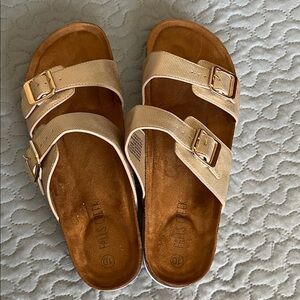 Falls Creek Tan Double-Strap Sandals